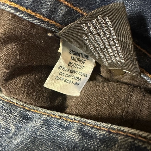 Hudson Signature Midrise Bootcut Denim Jeans Dark Blue Flap Pockets Wide Leg - Picture 11 of 13